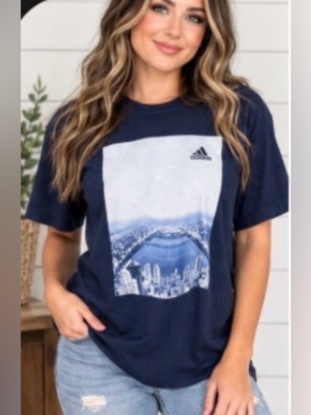 Vintage-Vibe Adidas Photo Real Skyline Graphic Tee 🏙️✨
